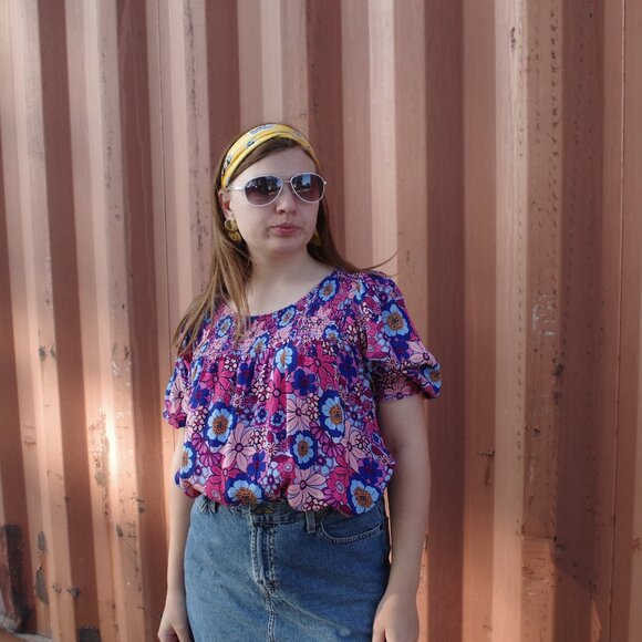 Ladies Floral Blouse By terra & Sky - Picture 1 of 6